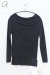 SWAYING 25 Early Spring Water-soluble Wool Fake Two-piece Sweater Series SW-SW25PS1T06-HEIHUI Black and Gray SW-SW25PS1T06
